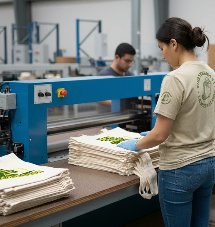 Control de calidad. bolsas tela tote bags monterrey